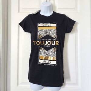 NWT Women's Black Graphic Shirt